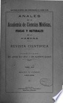Libro Anales de la Academia de Ciencias Medicas, Fïsicas y Naturales de la Habana