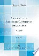 Libro Anales de la Sociedad Cientifica Argentina, Vol. 239