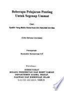 Libro Beberapa Pelajaran Penting untuk Seluruh Ummat