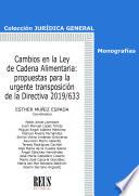 Libro Cambios en la Ley de cadena alimentaria