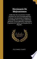 Libro Diccionario De Mejicanismos