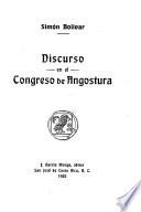 Libro Discurso en el Congreso de Angostura