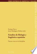 Libro Estudios de filología y lingüística españolas