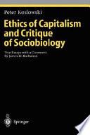 Libro Ethics of Capitalism and Critique of Sociobiology