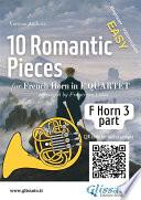 Libro French Horn 3 part of 10 Romantic Pieces for Horn Quartet