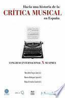 Libro Hacia una historia crítica musical en España