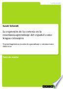 Libro La expresión de la cortesía en la enseñanza-aprendizaje del español como lengua extranjera