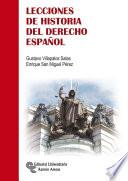 Libro Lecciones de Historia del Derecho Español