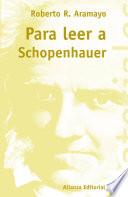 Libro Para leer a Schopenhauer