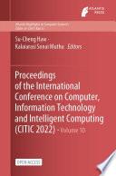 Libro Proceedings of the International Conference on Computer, Information Technology and Intelligent Computing (CITIC 2022)