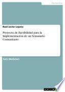 Libro Proyecto de Factibilidad para la Implementación de un Semanario Comunitario