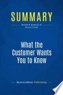 Libro Summary: What the Customer Wants You to Know