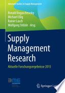 Libro Supply Management Research