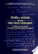 Libro Teoría y análisis de los discursos literarios